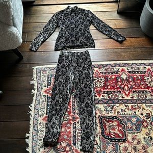 Vintage velour Disney Mickey Mouse legging turtleneck ski set